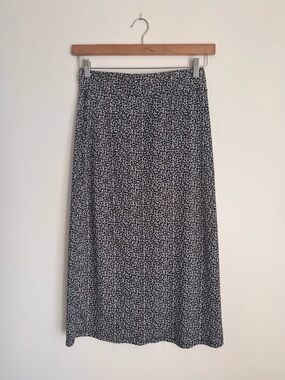 Jackson Rowe Black and White Printed Midi Skirt